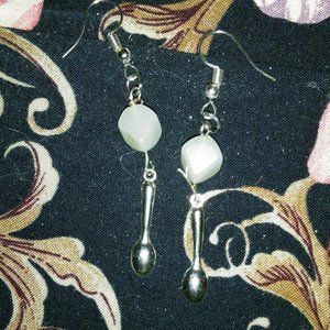 🌞 🌞 Handmade Silver Spoon Drop Earrings